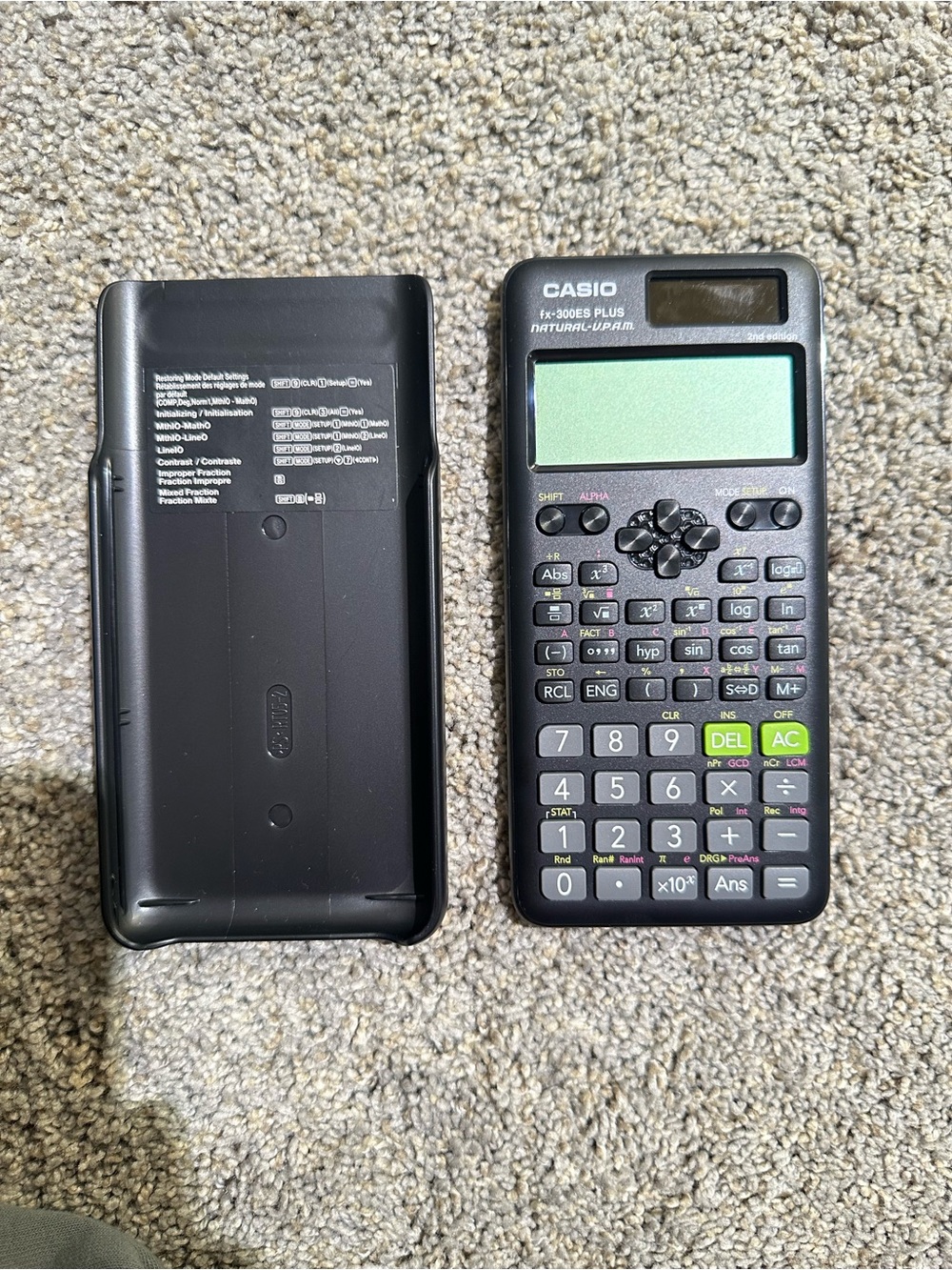Casio Scientific Calculator in Black with Green Display